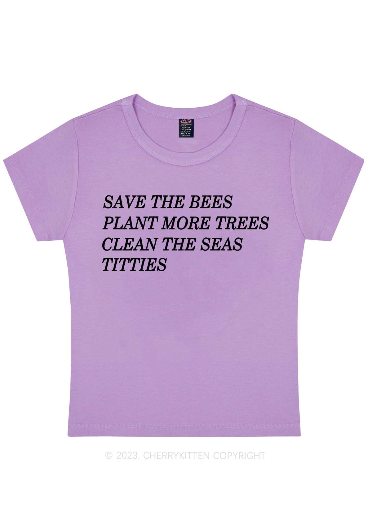 Save The Bees Y2K Baby Tee Cherrykitten