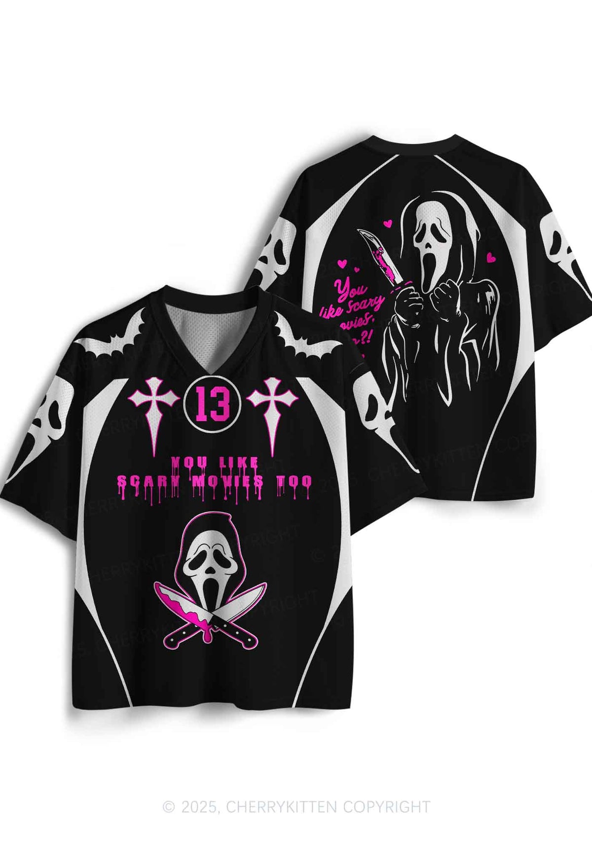 Halloween Custom Like Scary Movie Y2K Sport Jersey Shirts Cherrykitten