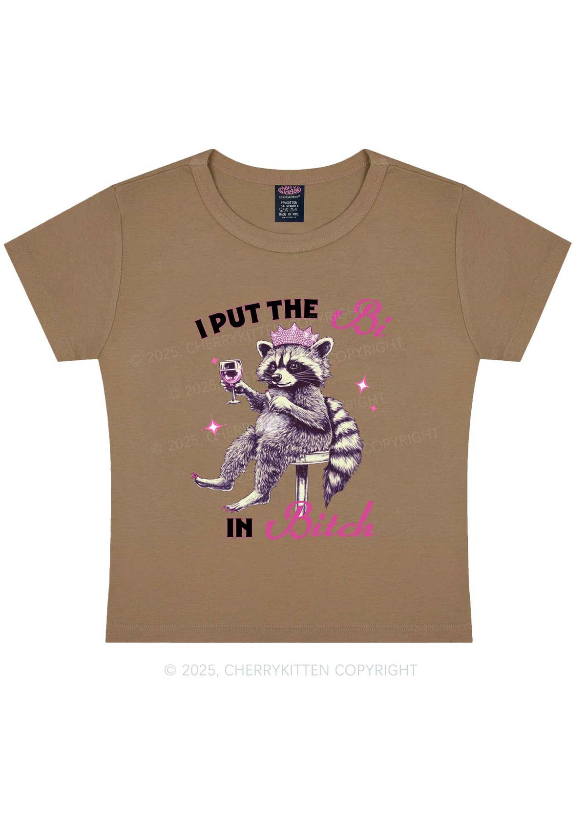 Bi Bxxch Raccoon Pride Y2K Baby Tee Cherrykitten