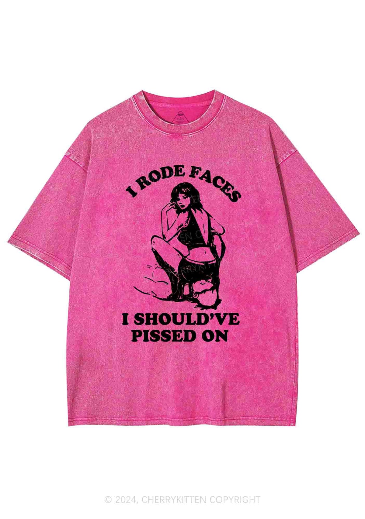 I Rode Faces Y2K Washed Tee Cherrykitten