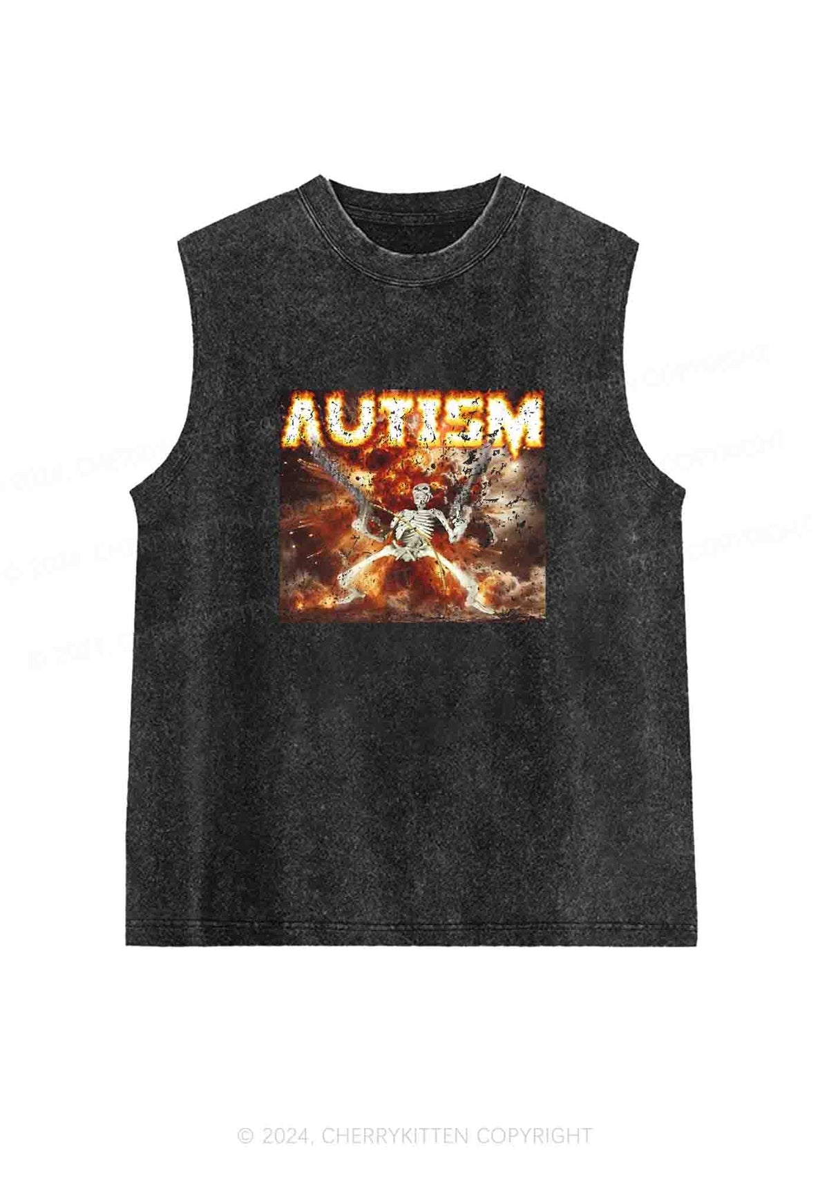 Autism Y2K Washed Tank Cherrykitten