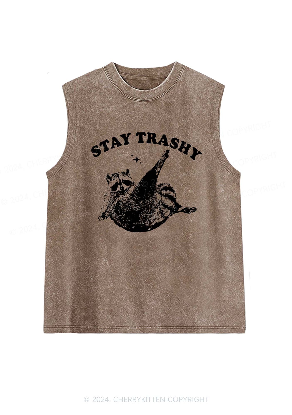 Raccoon Stay Trashy Y2K Washed Tank Cherrykitten