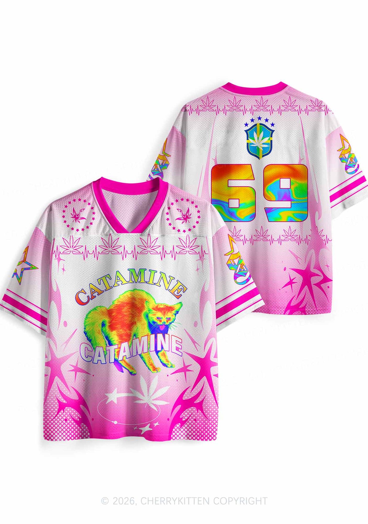 Thermal Catamine Y2K Sport Jersey Shirts Cherrykitten