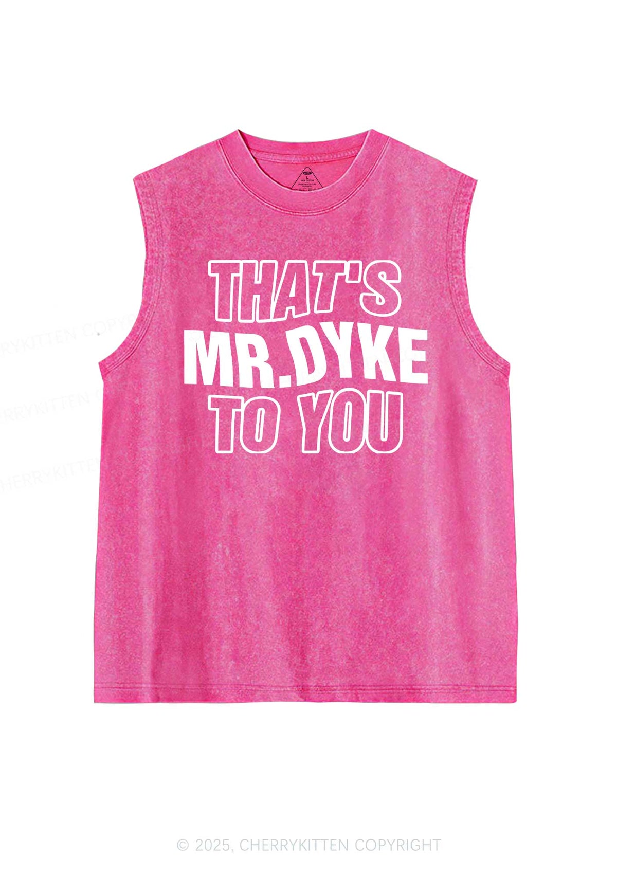 Thats Mr Dyke Pride Y2K Washed Muscle Tank Cherrykitten