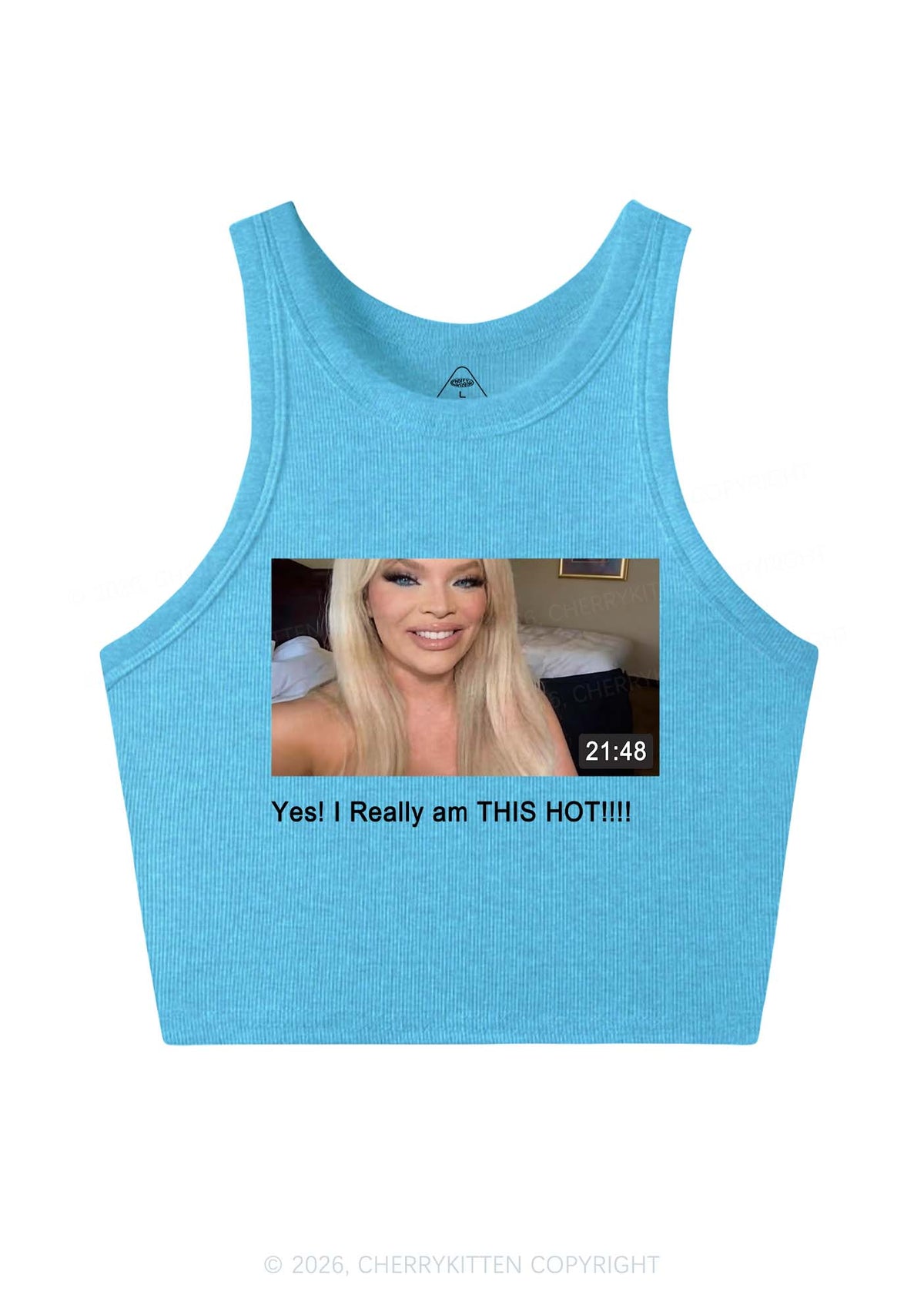 I Am Really Hot Y2K Crop Tank Top Cherrykitten