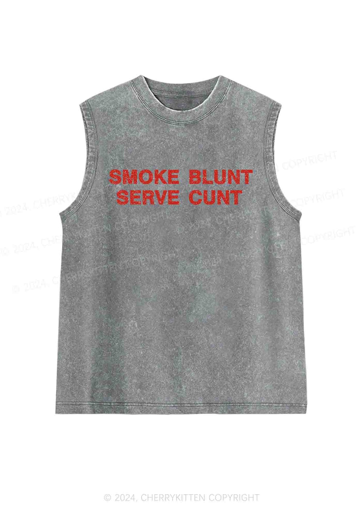 Smoke Blunt Y2K Washed Tank Cherrykitten