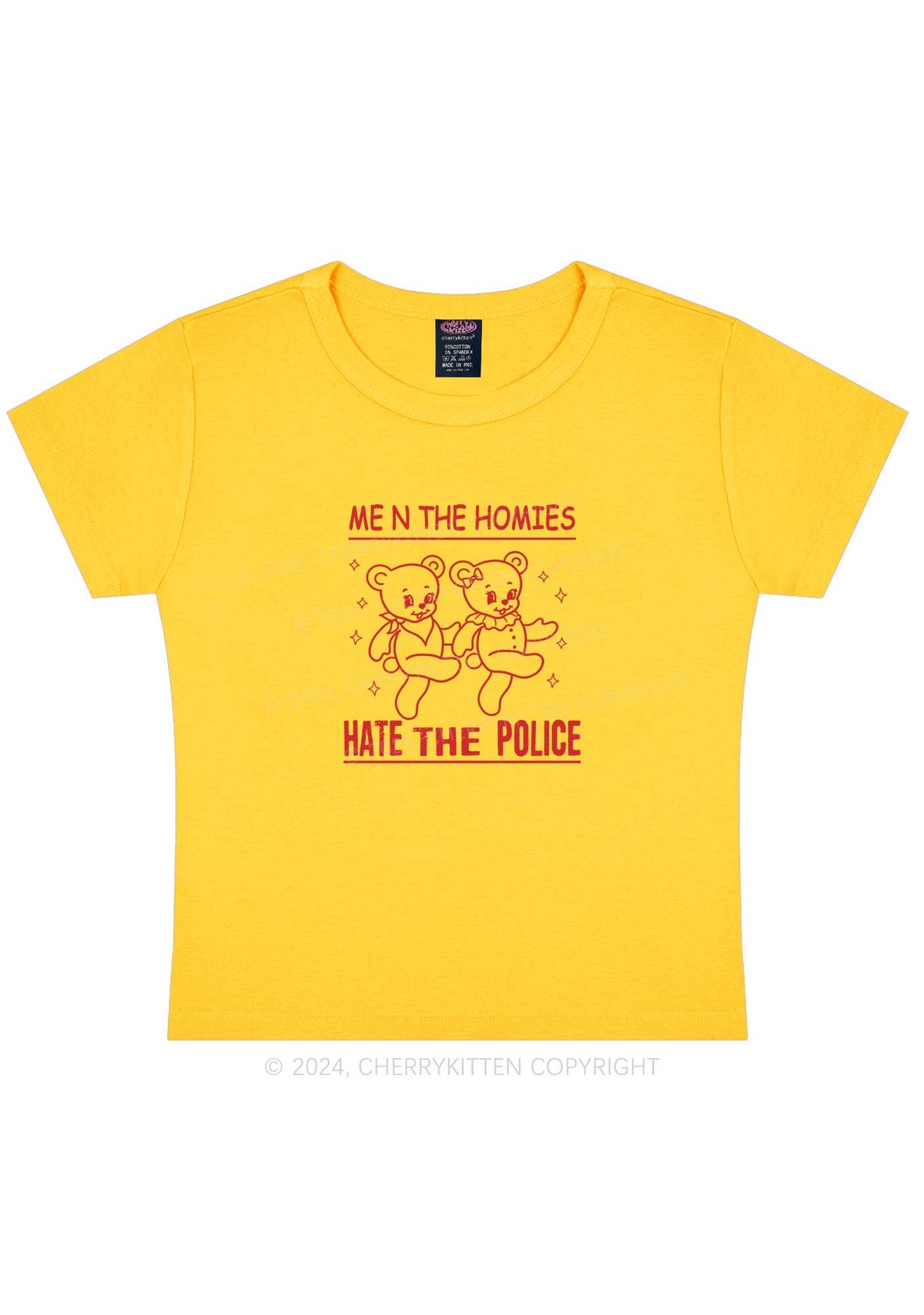 Hate The Police Y2K Baby Tee Cherrykitten