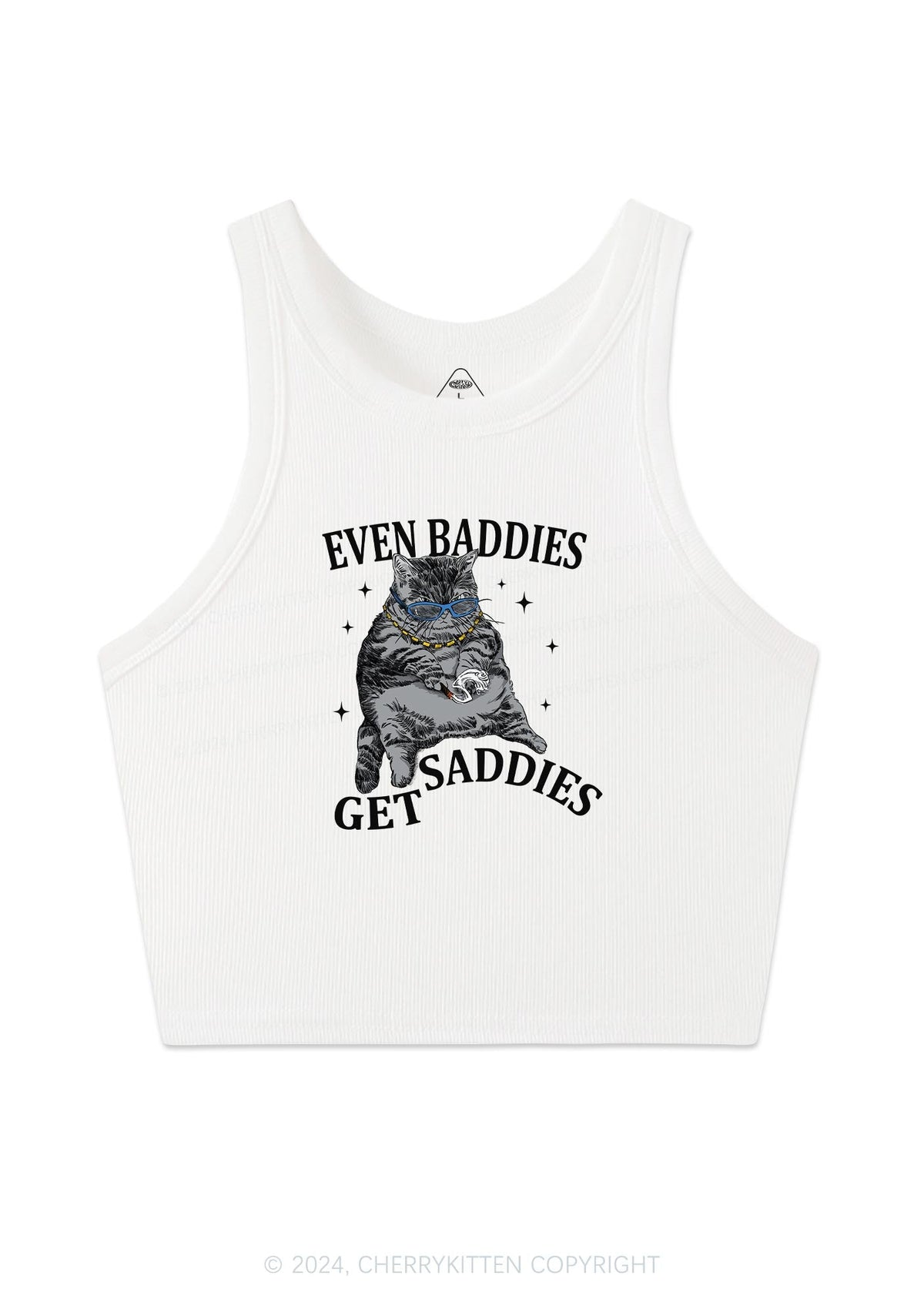 Even Baddies Get Saddies Y2K Crop Tank Top Cherrykitten
