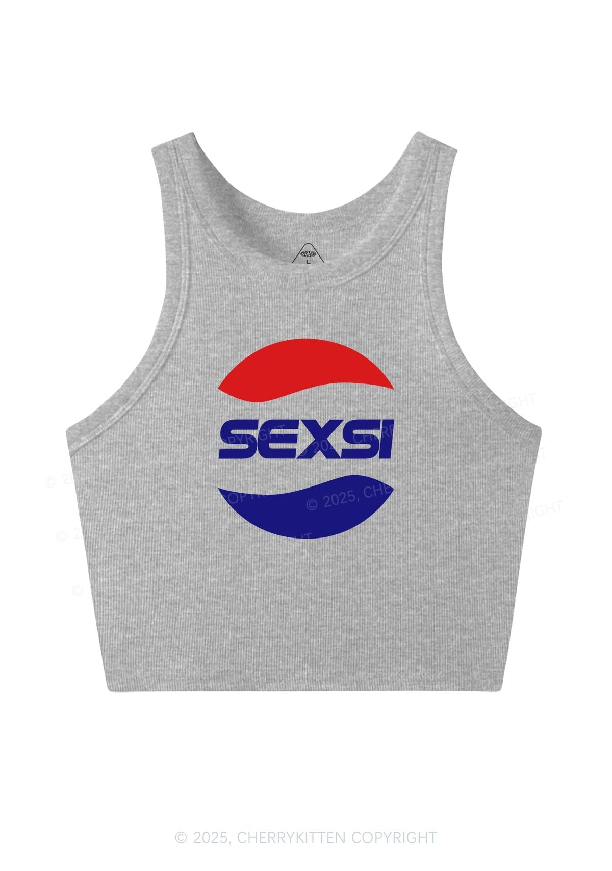 Red Blue Sexsi Y2K Crop Tank Top Cherrykitten