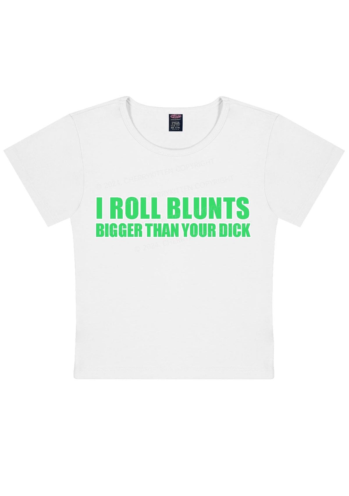 I Roll Blunts Y2K Baby Tee Cherrykitten