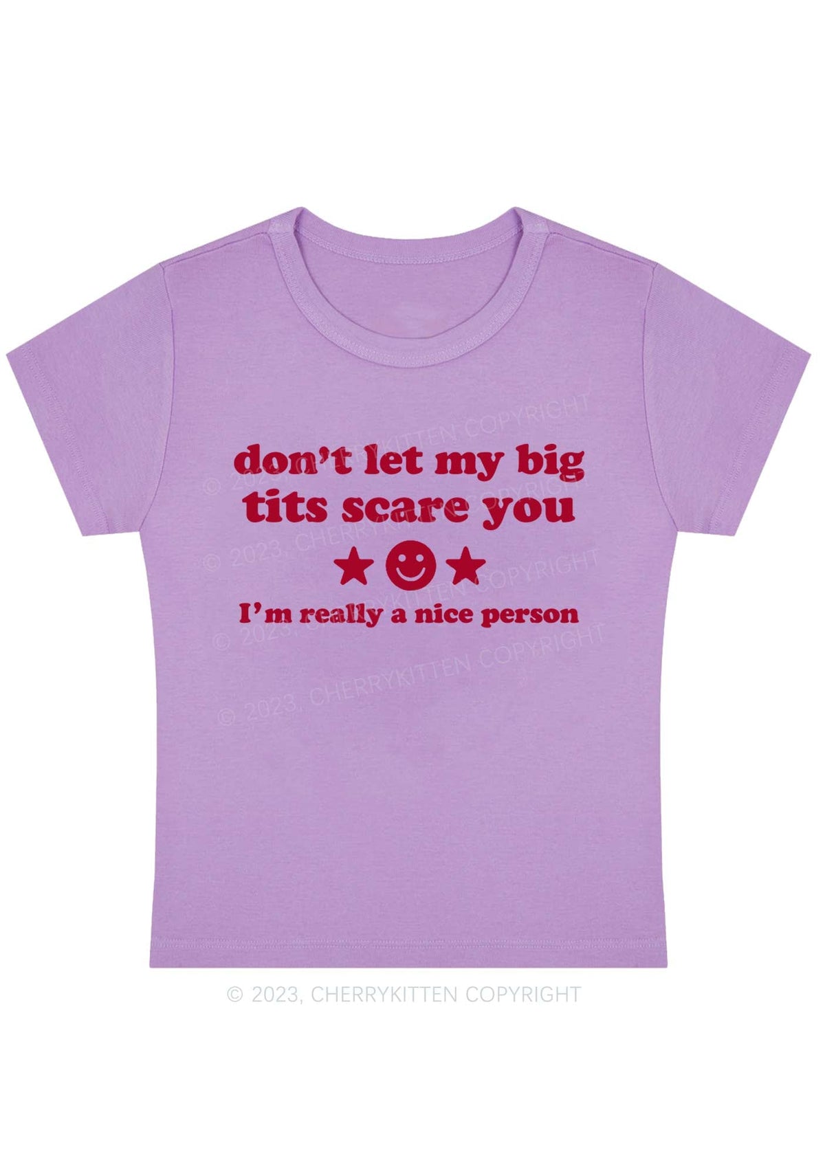 Don't Let My Big Txts Scare You Y2K Baby Tee Cherrykitten