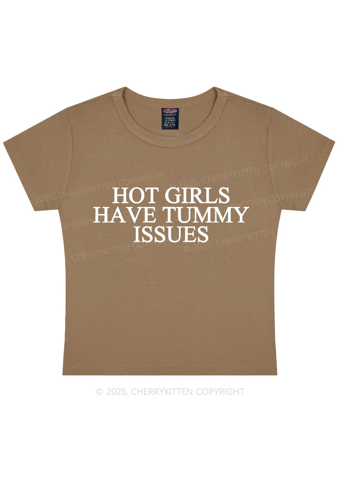 Hot Girls Have Tummy Issues Y2K Baby Tee Cherrykitten