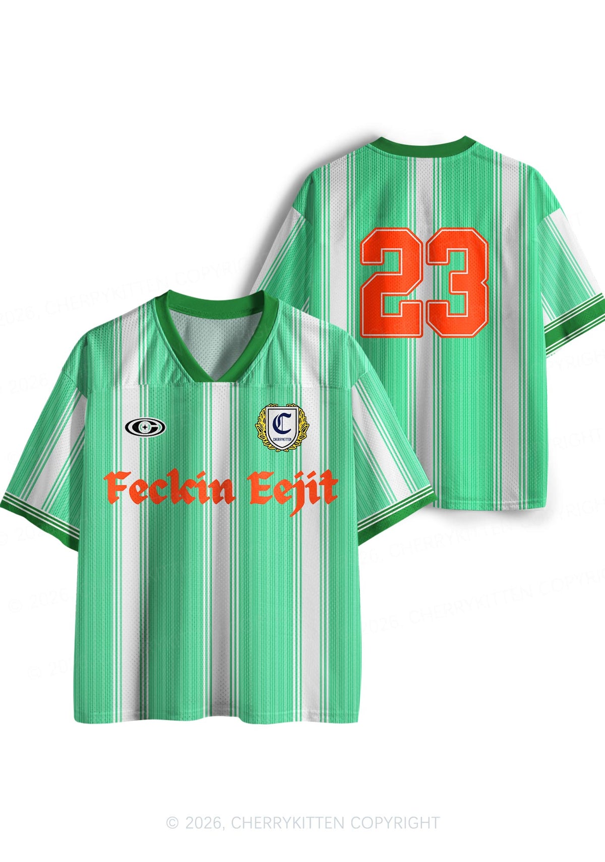 Custom Feckin Eejit St Patricks Y2K Sport Jersey Shirts Cherrykitten