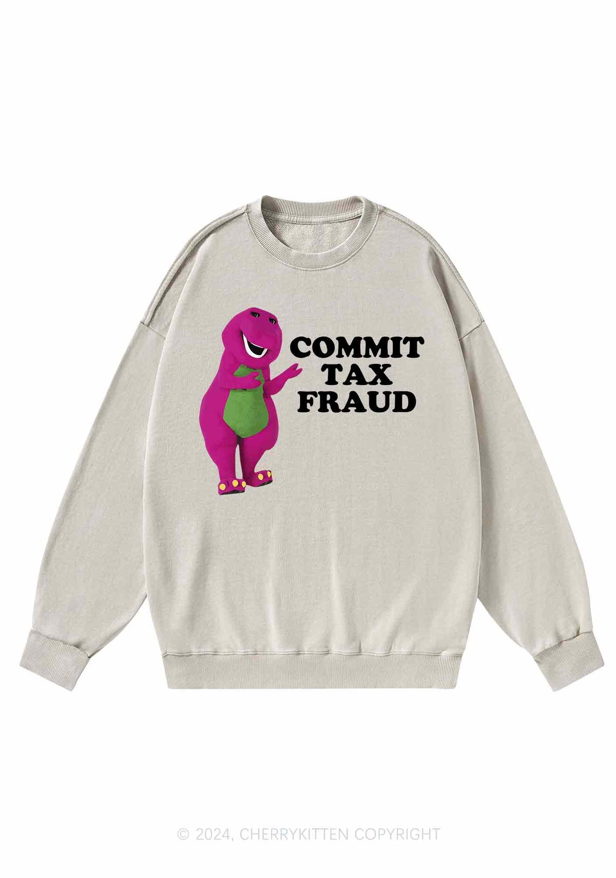 Commit Tax Fraud Y2K Washed Sweatshirts Cherrykitten