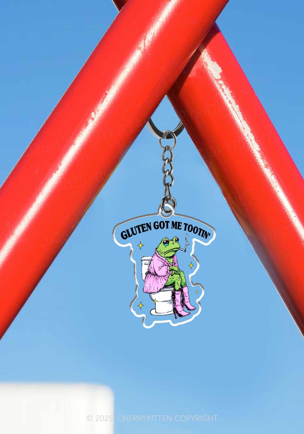 Gluten Got Me Tootin 1Pc Y2K Keychain Cherrykitten