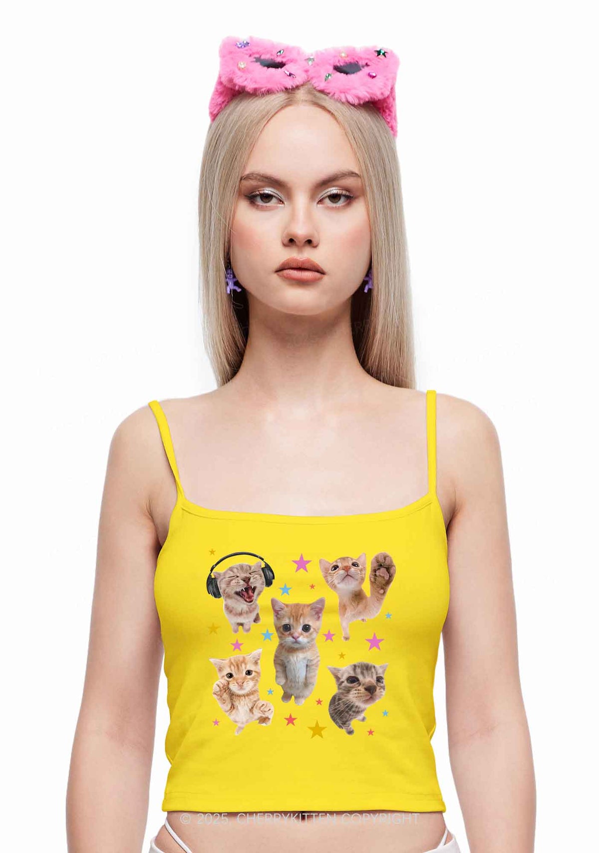 Adorable Cats Y2K Spaghetti Strap Cami Cherrykitten