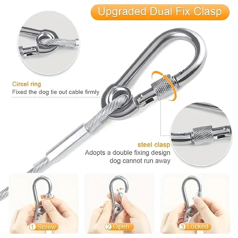 Stainless Steel PVC Coated Clothesline Rope with Locking Hooks ⭐⭐⭐⭐⭐