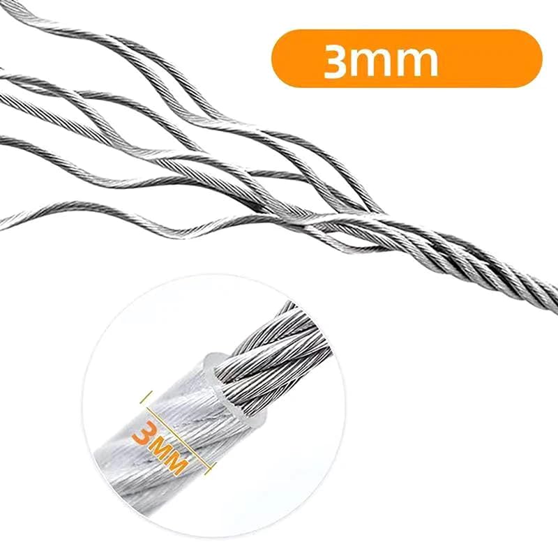 Stainless Steel PVC Coated Clothesline Rope with Locking Hooks ⭐⭐⭐⭐⭐
