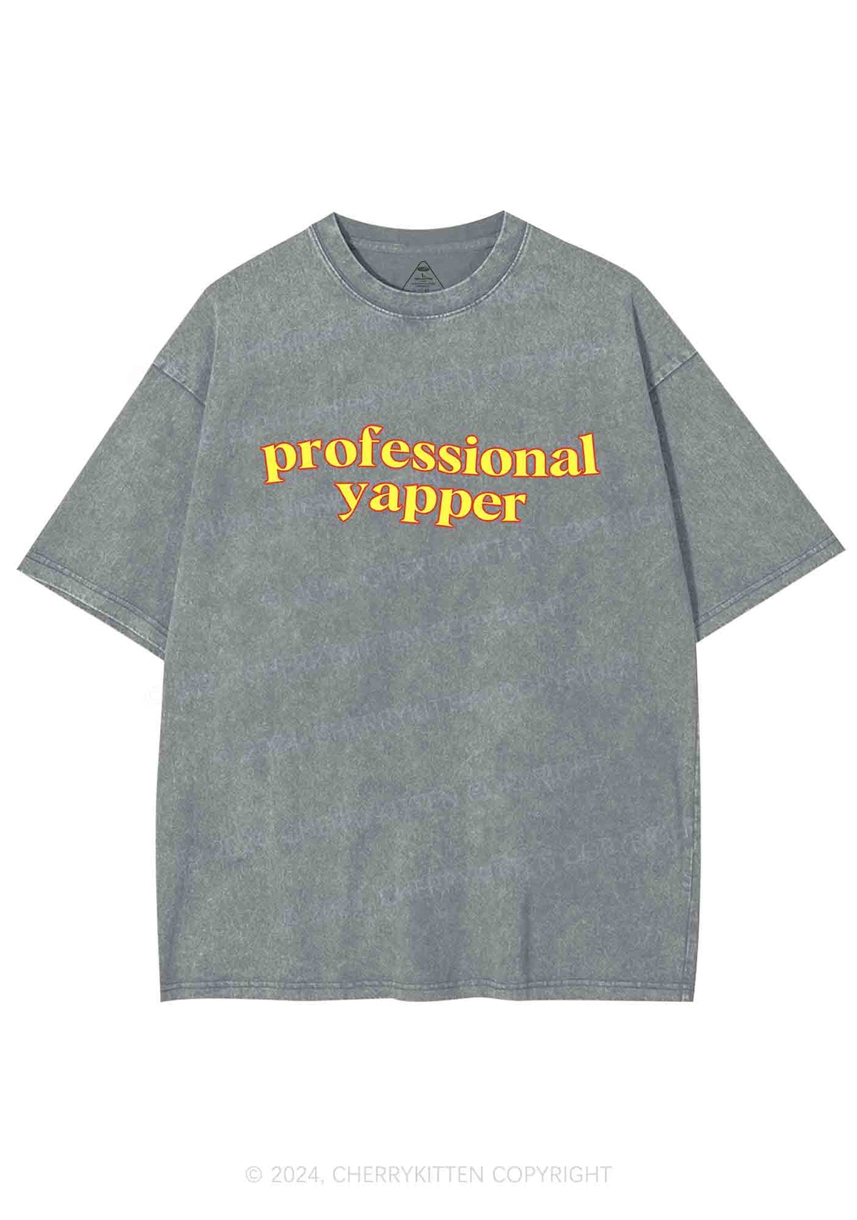 Professional Yapper Y2K Washed Tee Cherrykitten