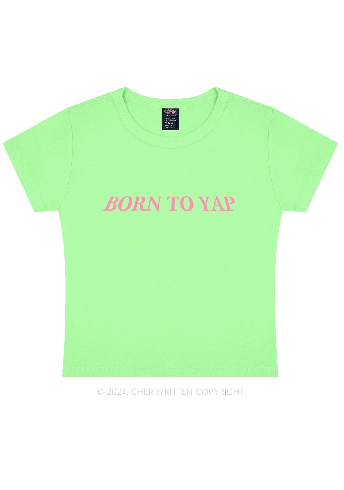 Born To Yap Y2K Baby Tee Cherrykitten