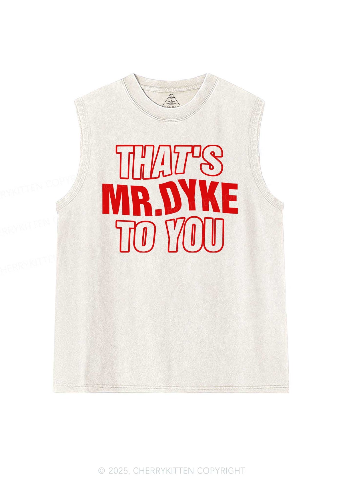 Thats Mr Dyke Pride Y2K Washed Muscle Tank Cherrykitten