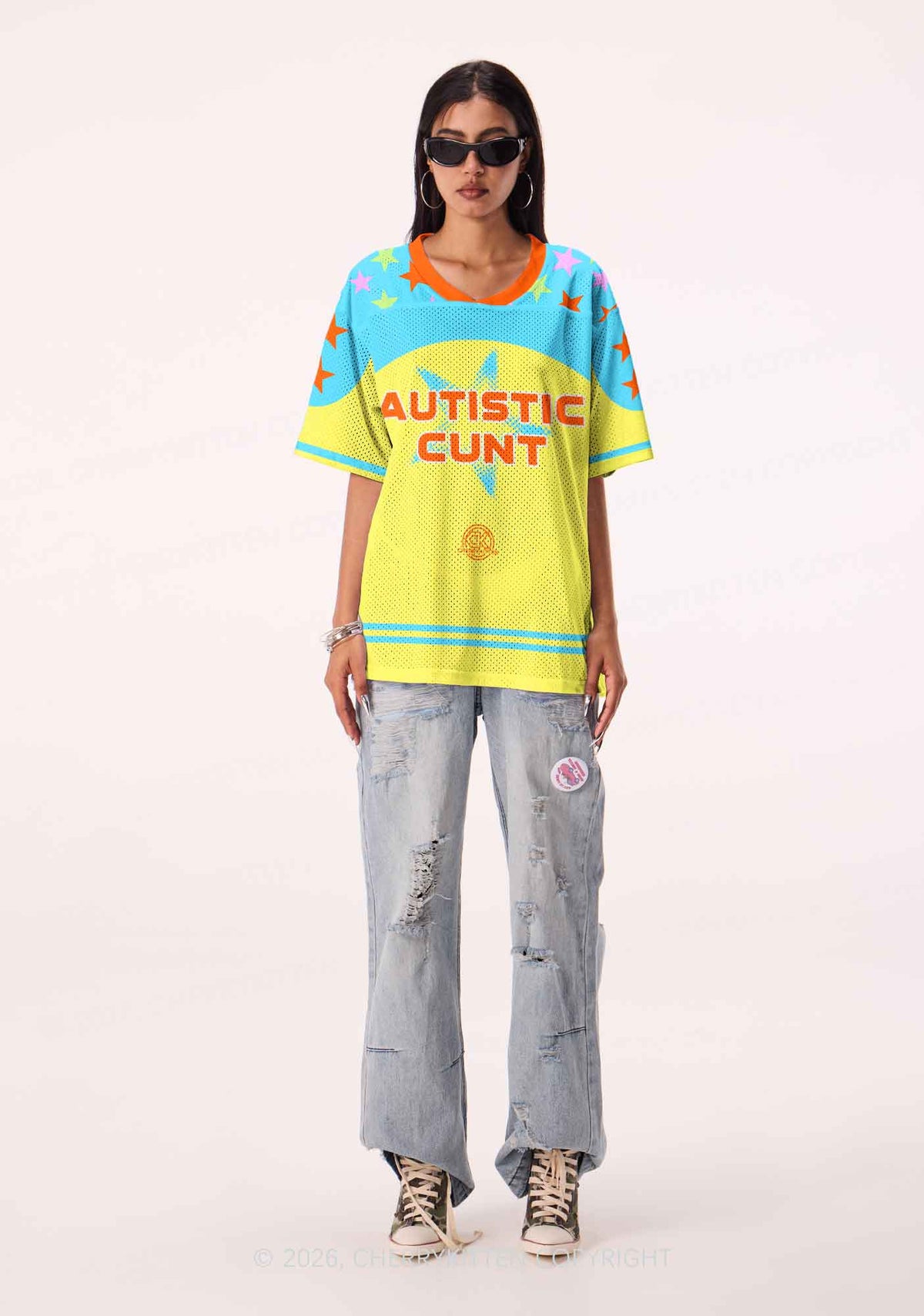 Autistic Cxxt Stars Y2K Sport Jersey Shirts Cherrykitten