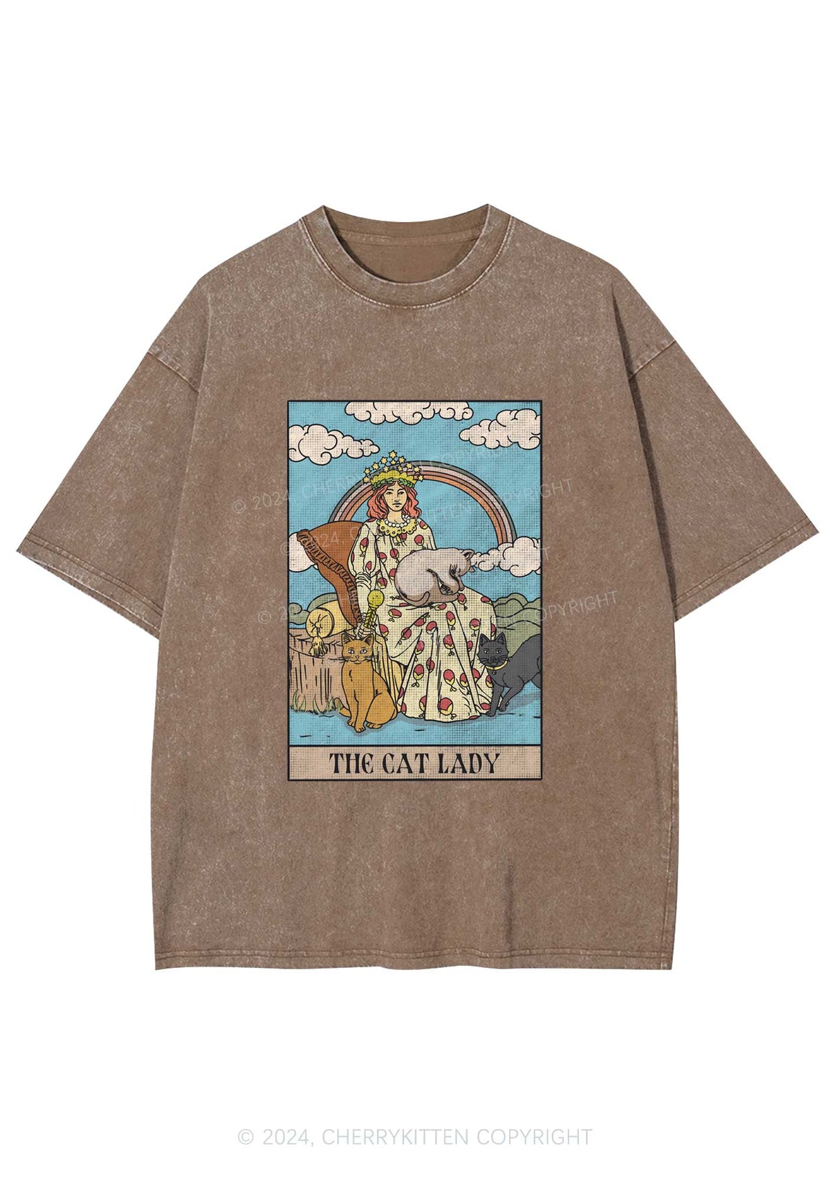 The Cat Lady Y2K Washed Tee Cherrykitten