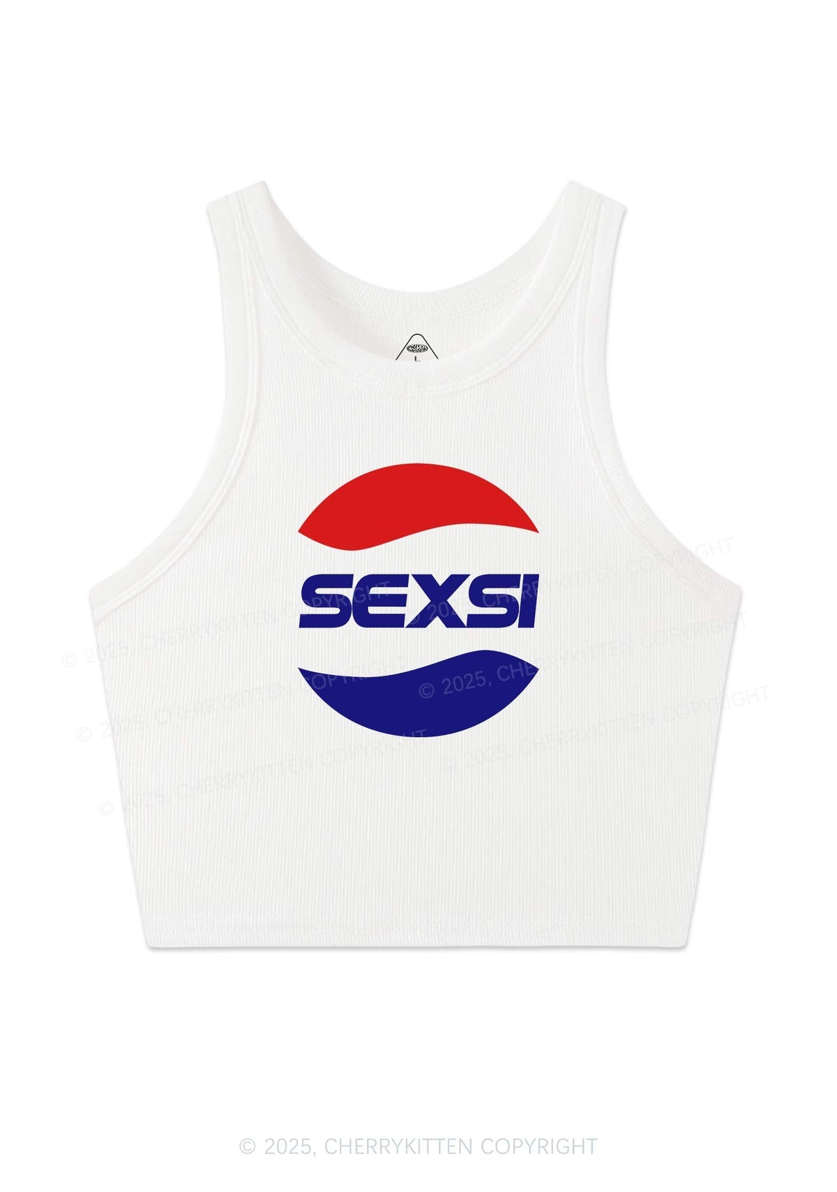 Red Blue Sexsi Y2K Crop Tank Top Cherrykitten