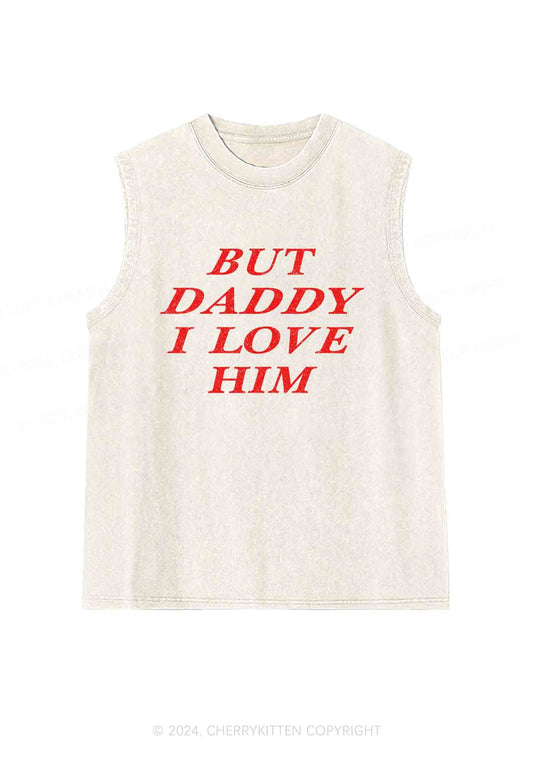 But Daddy I Love Him Y2K Washed Tank Cherrykitten