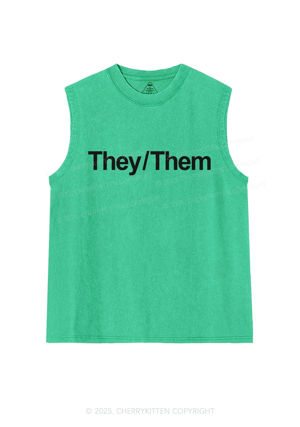 They Or Them Pride Y2K Washed Muscle Tank Cherrykitten