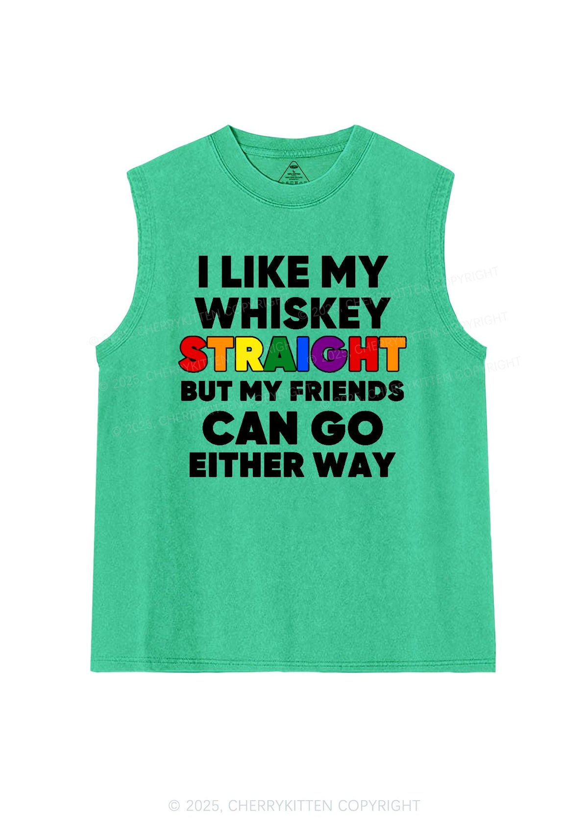 I Like Straight Pride Y2K Washed Muscle Tank Cherrykitten