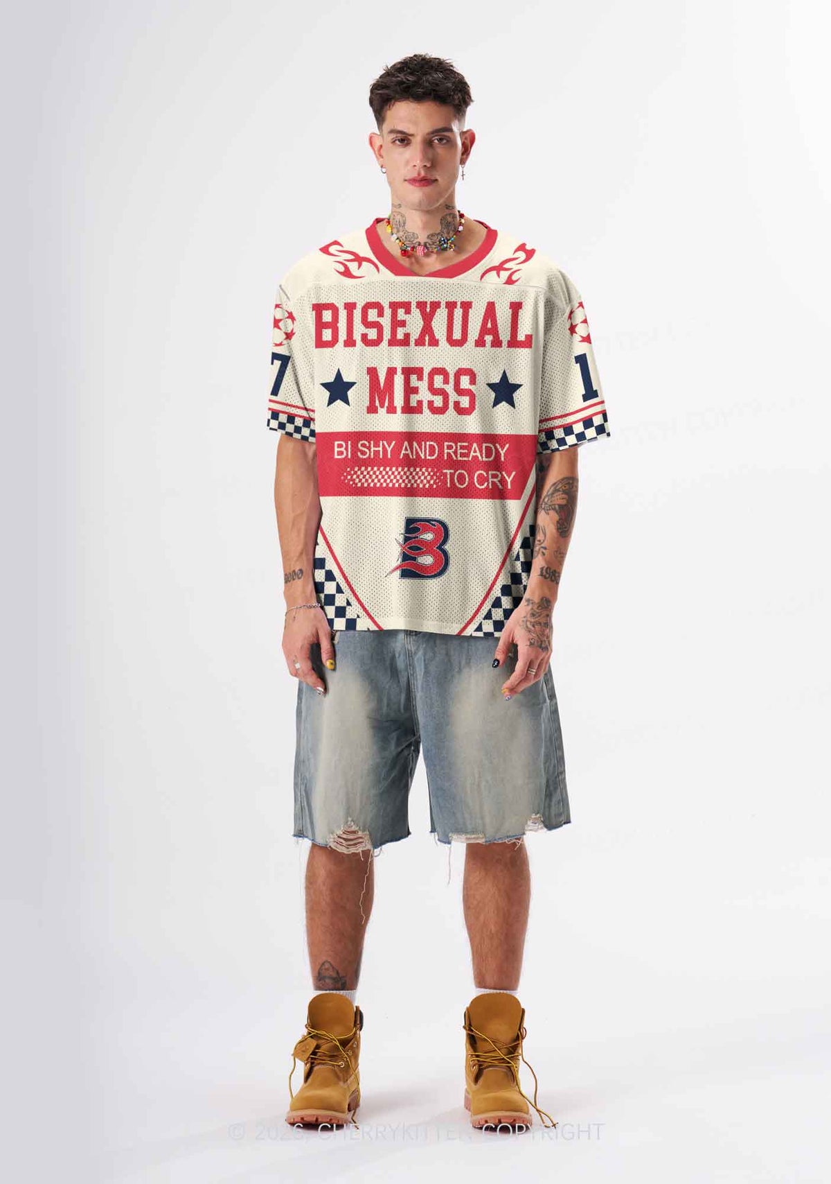 Bisexual Mess Pride Y2K Sport Jersey Shirts Cherrykitten