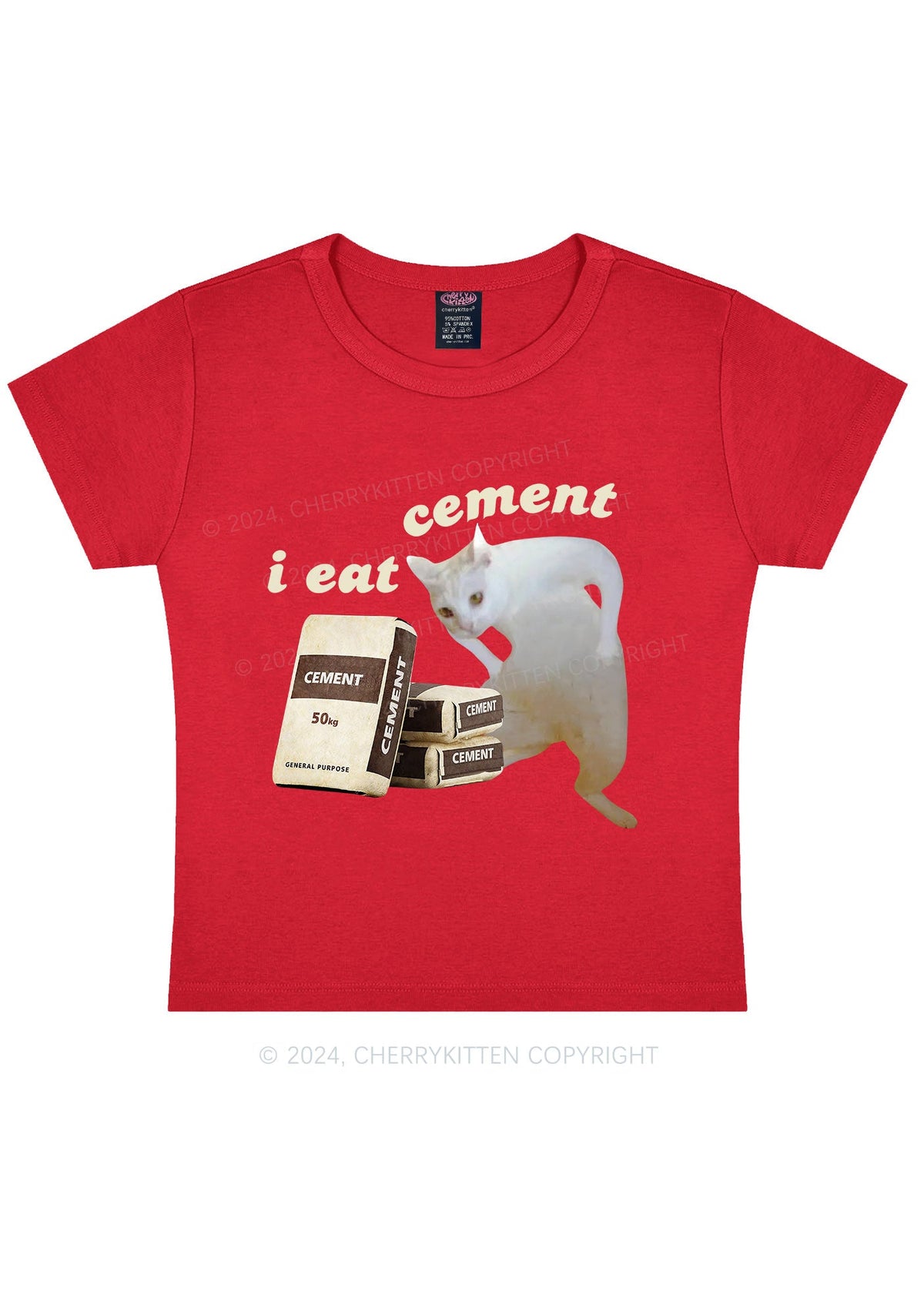 I Eat Cement Y2K Baby Tee Cherrykitten