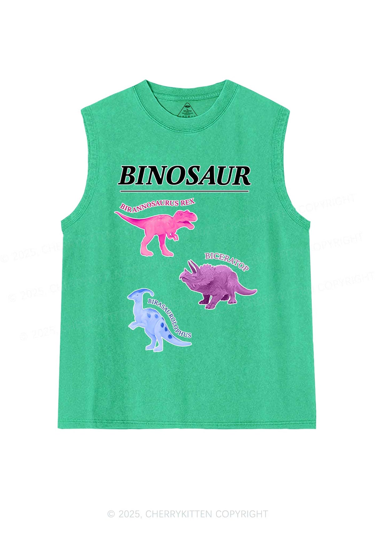 Binosaur Pride Y2K Washed Muscle Tank Cherrykitten