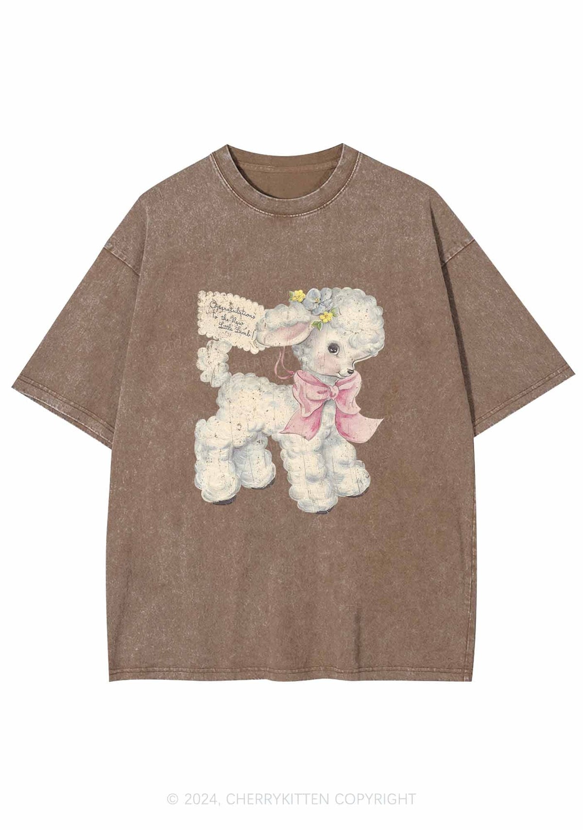 New Little Lamb Y2K Washed Tee Cherrykitten