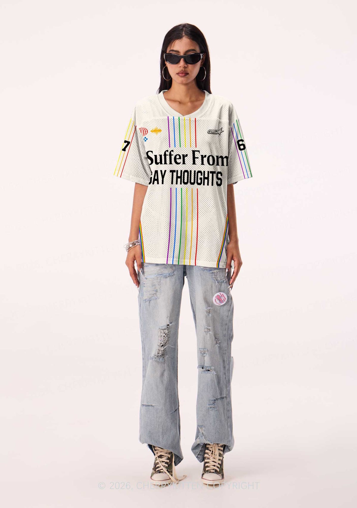 I Suffer From Gay Thoughts Pride Y2K Sport Jersey Shirts Cherrykitten