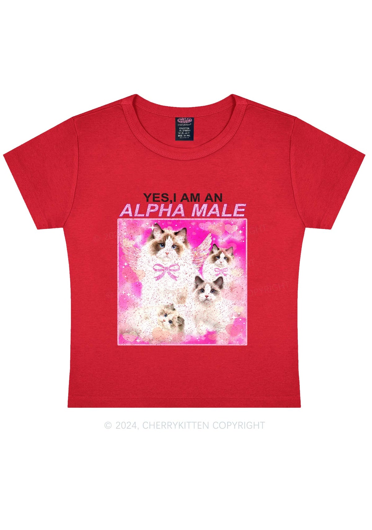 Alpha Male Y2K Baby Tee Cherrykitten