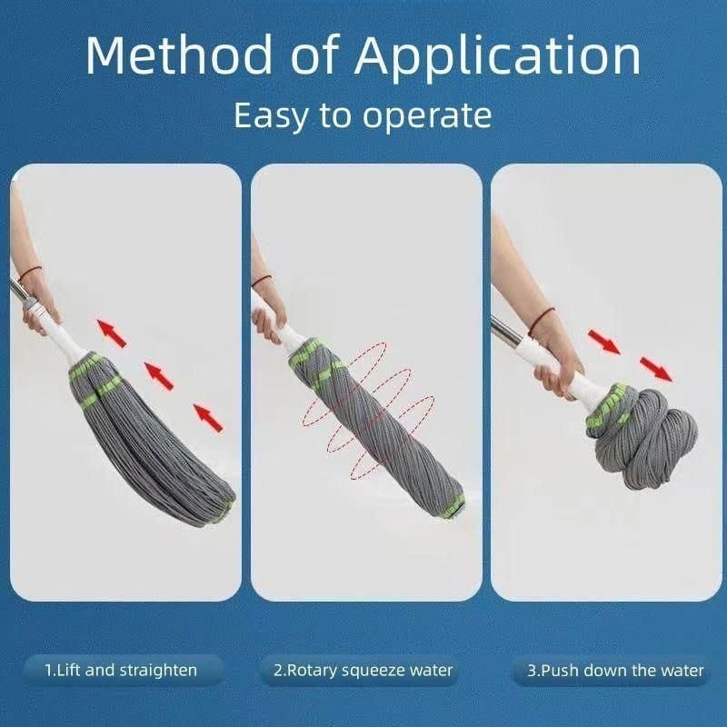 Self-Squeeze Twist Mop – No Drips, Quick Drying, Multicolor Fiber