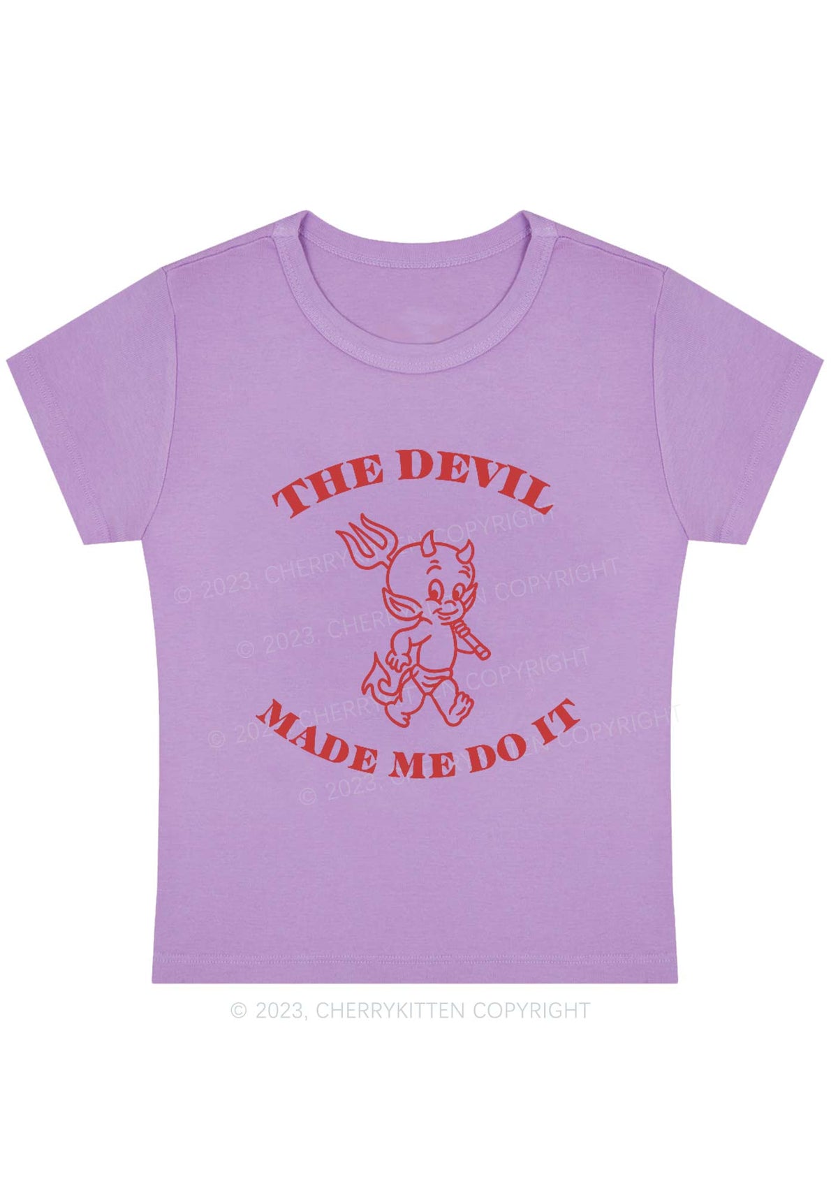 The Devil Made Me Do It Y2K Baby Tee Cherrykitten
