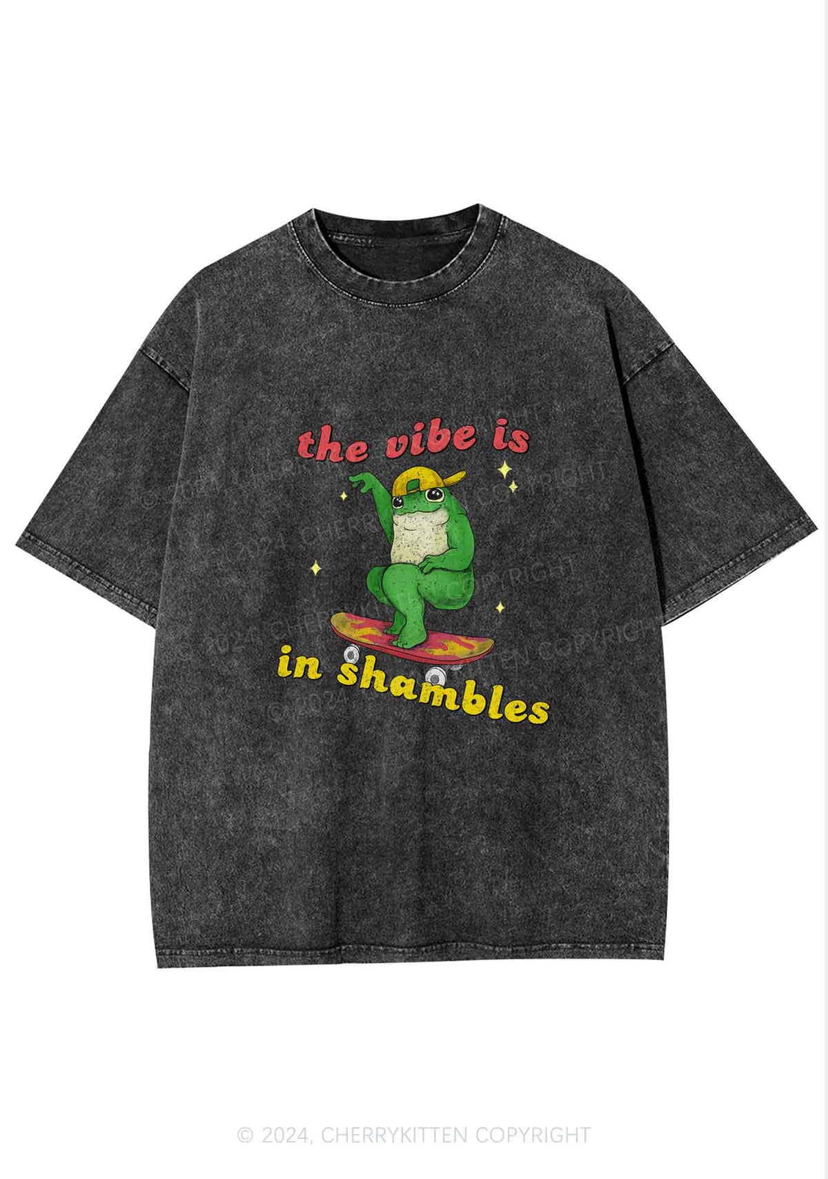 Shambles Vibe Y2K Washed Tee Cherrykitten