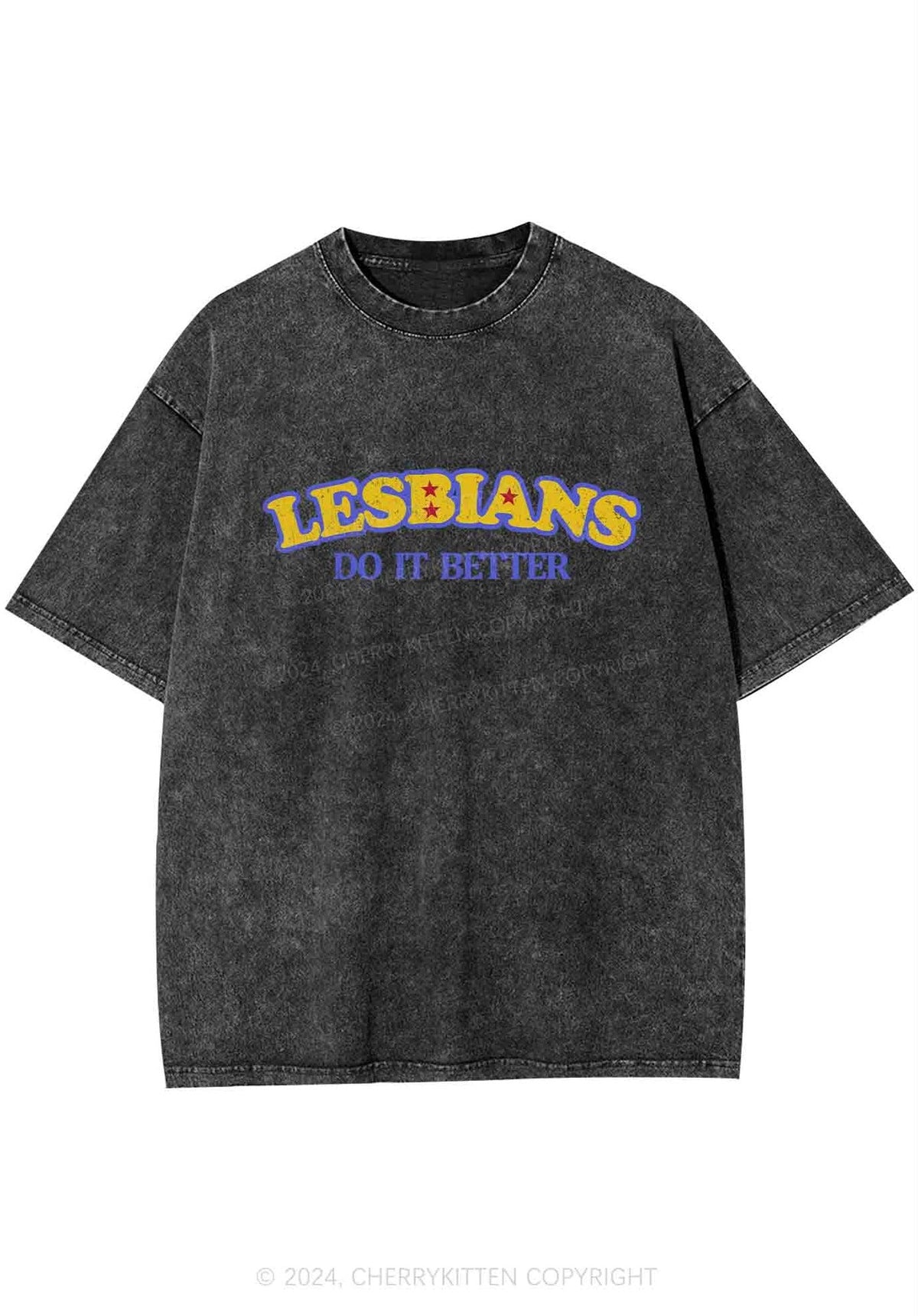 Lesbians Do It Better Y2K Washed Tee Cherrykitten