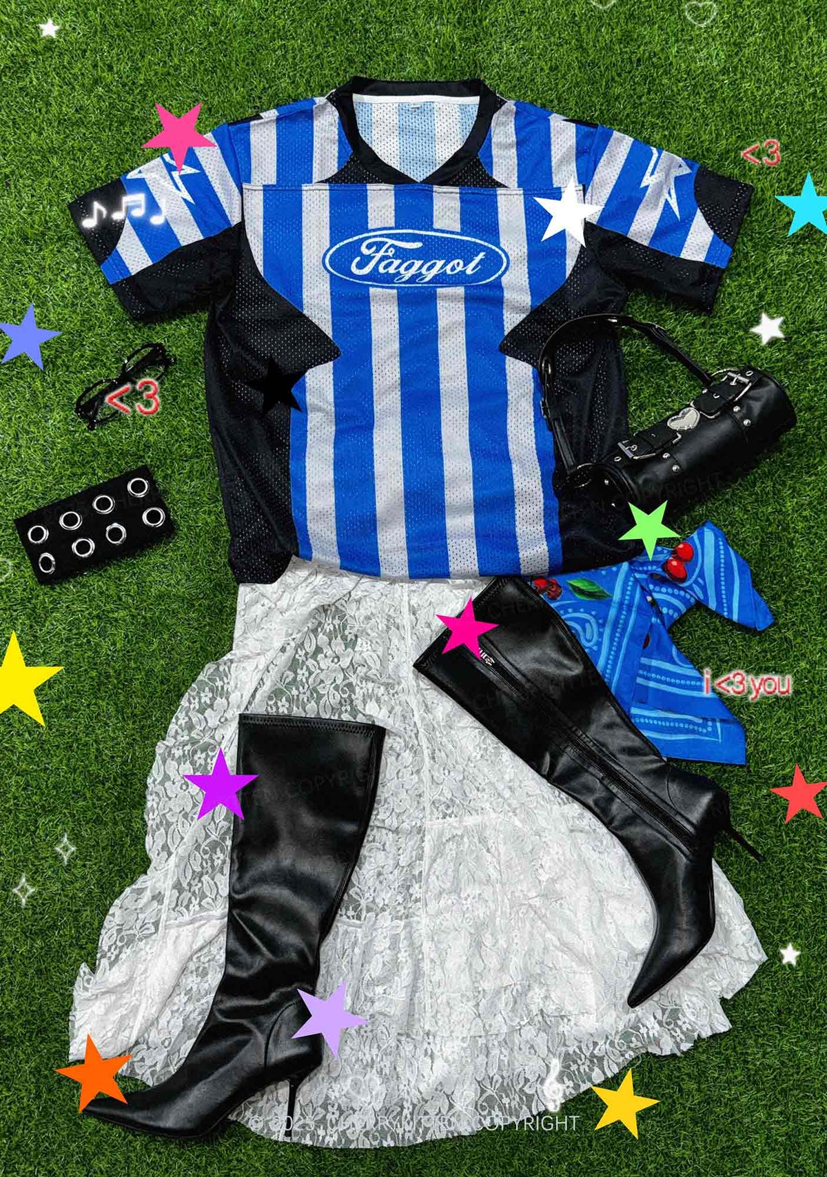 Custom Stripe Faggot Pride Y2K Sport Jersey Shirts Cherrykitten