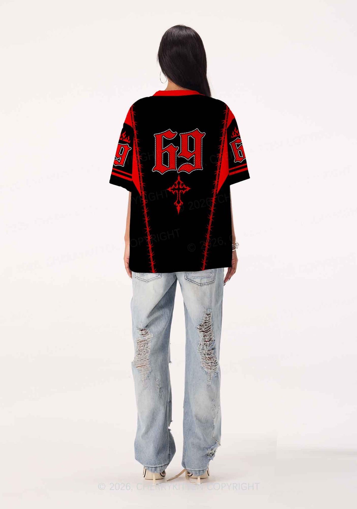 Black I Let Femmes Top Me Pride Y2K Sport Jersey Shirts Cherrykitten