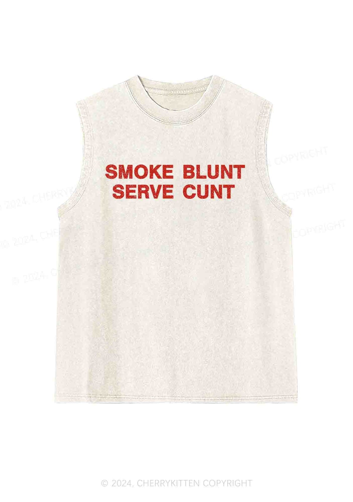 Smoke Blunt Y2K Washed Tank Cherrykitten