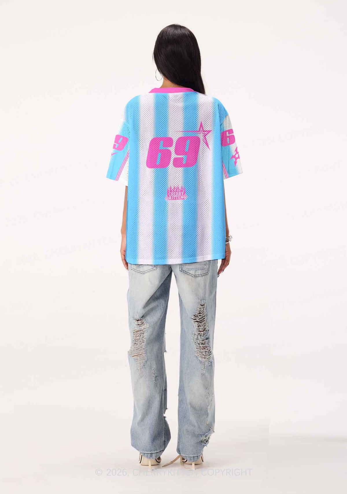 Blue K Horse Y2K Sport Jersey Shirts Cherrykitten