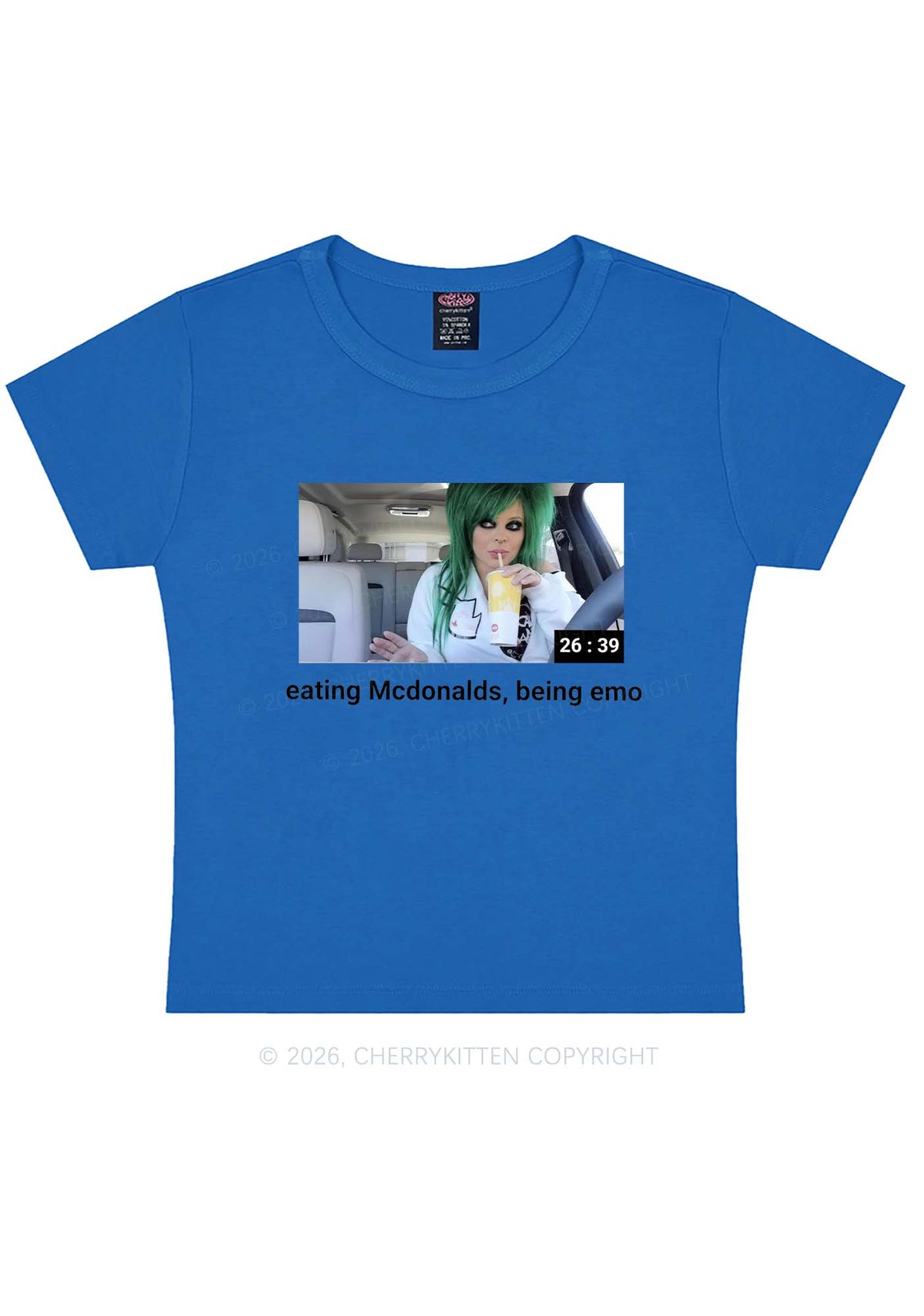 Eating Being Emo Y2K Baby Tee Cherrykitten