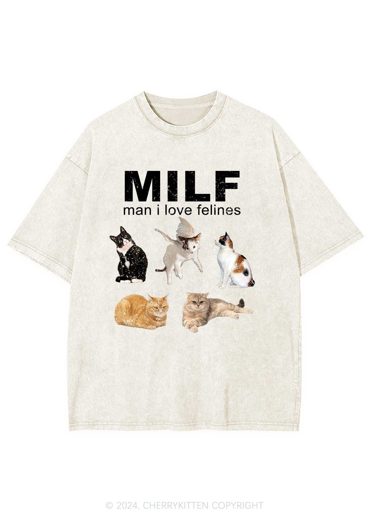 Mxxf Felines Y2K Washed Tee Cherrykitten