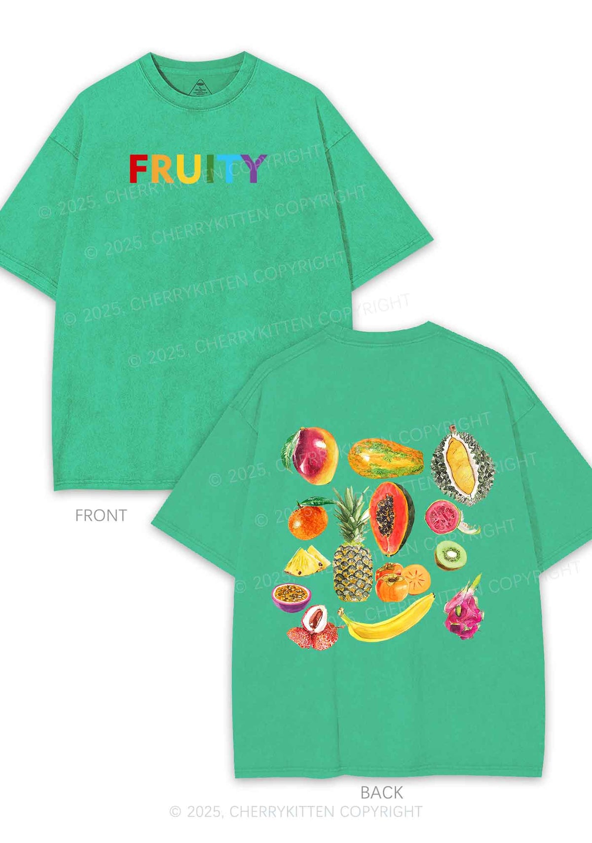 Fruity Two Sides Pride Y2K Shirts Washed Tee Cherrykitten
