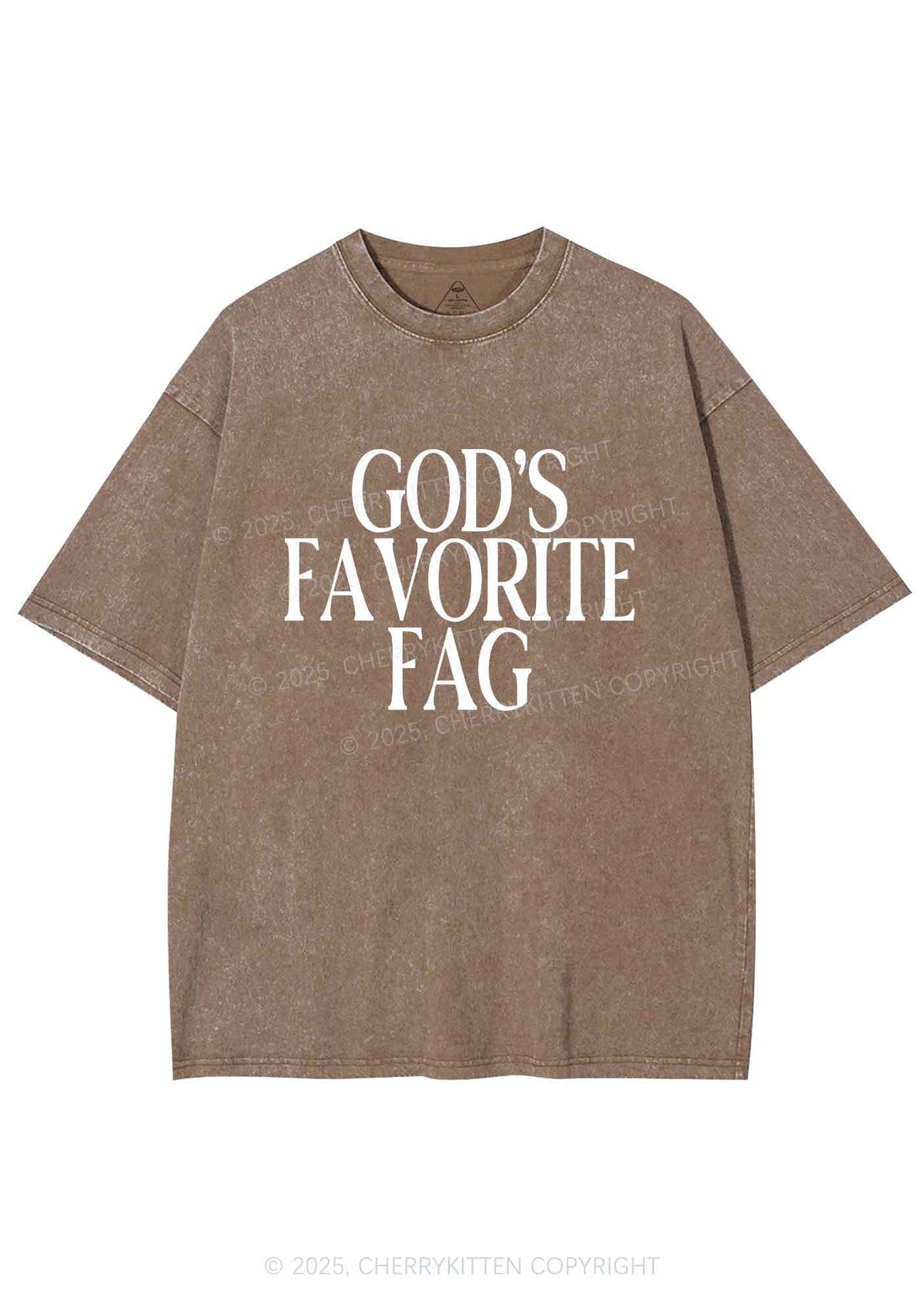 Gods Favorite Fag Pride Y2K Shirts Washed Tee Cherrykitten