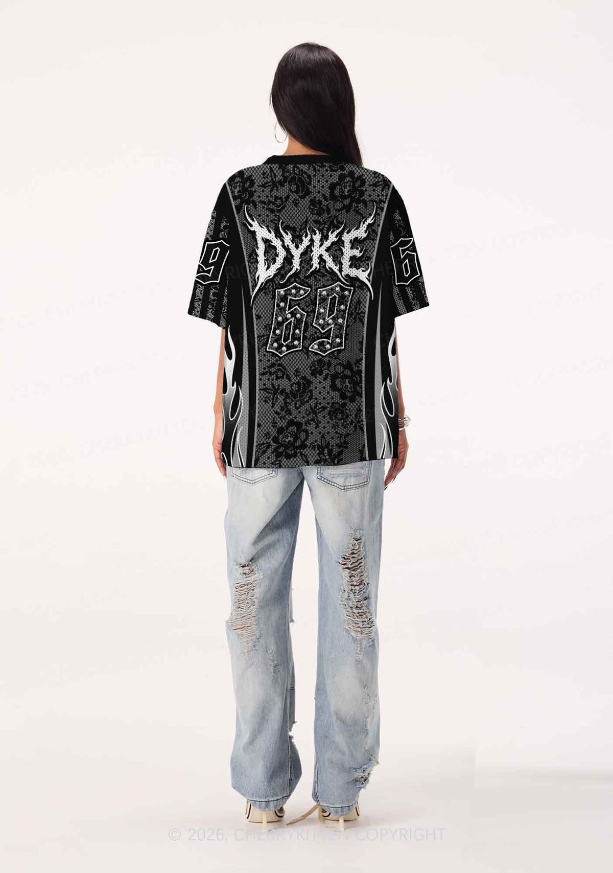 Punk Rivets Dyke Pride Y2K Sport Jersey Shirts Cherrykitten